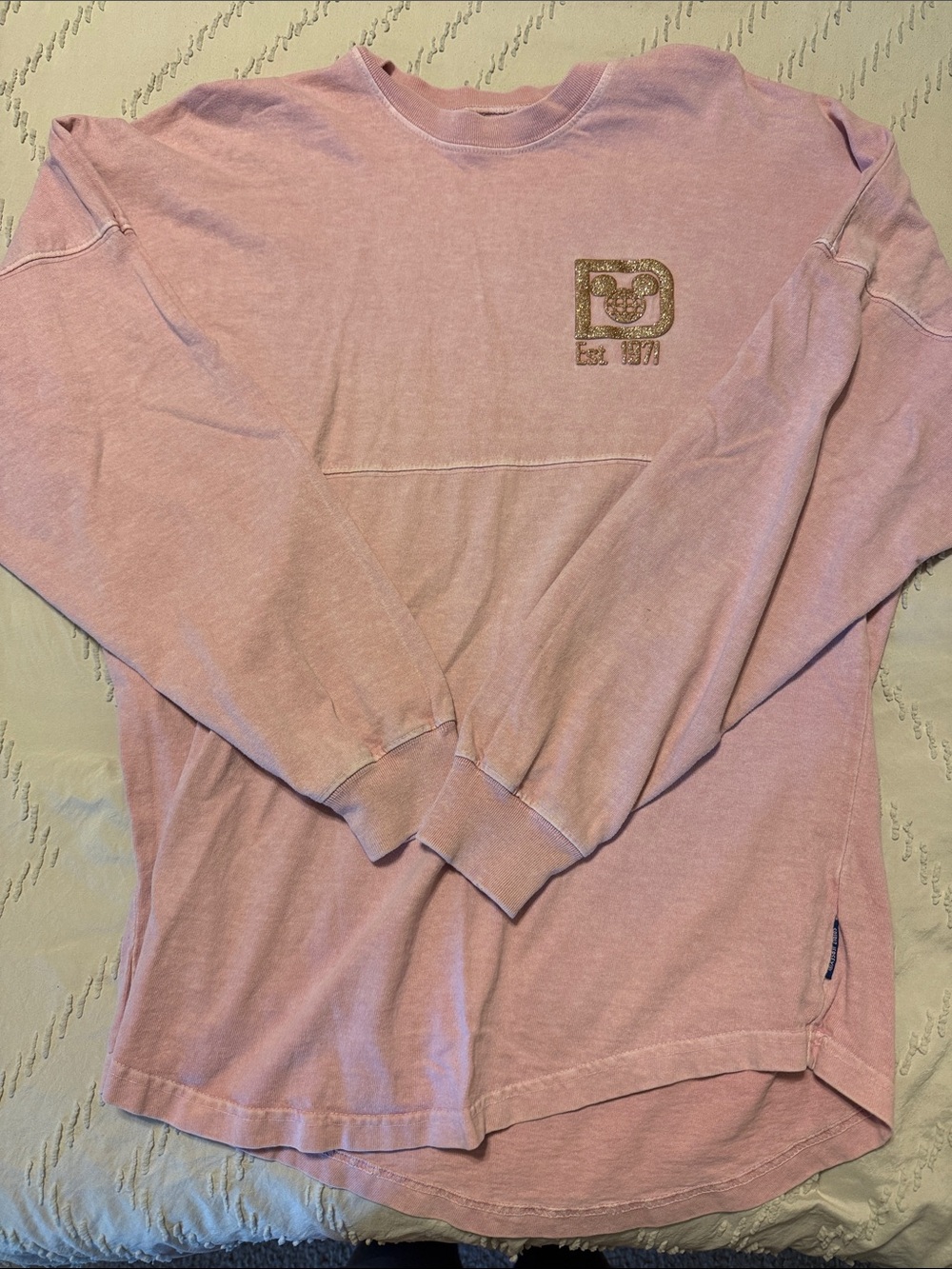 Disney Pink Long Sleeve Pullover with Glitter Logo